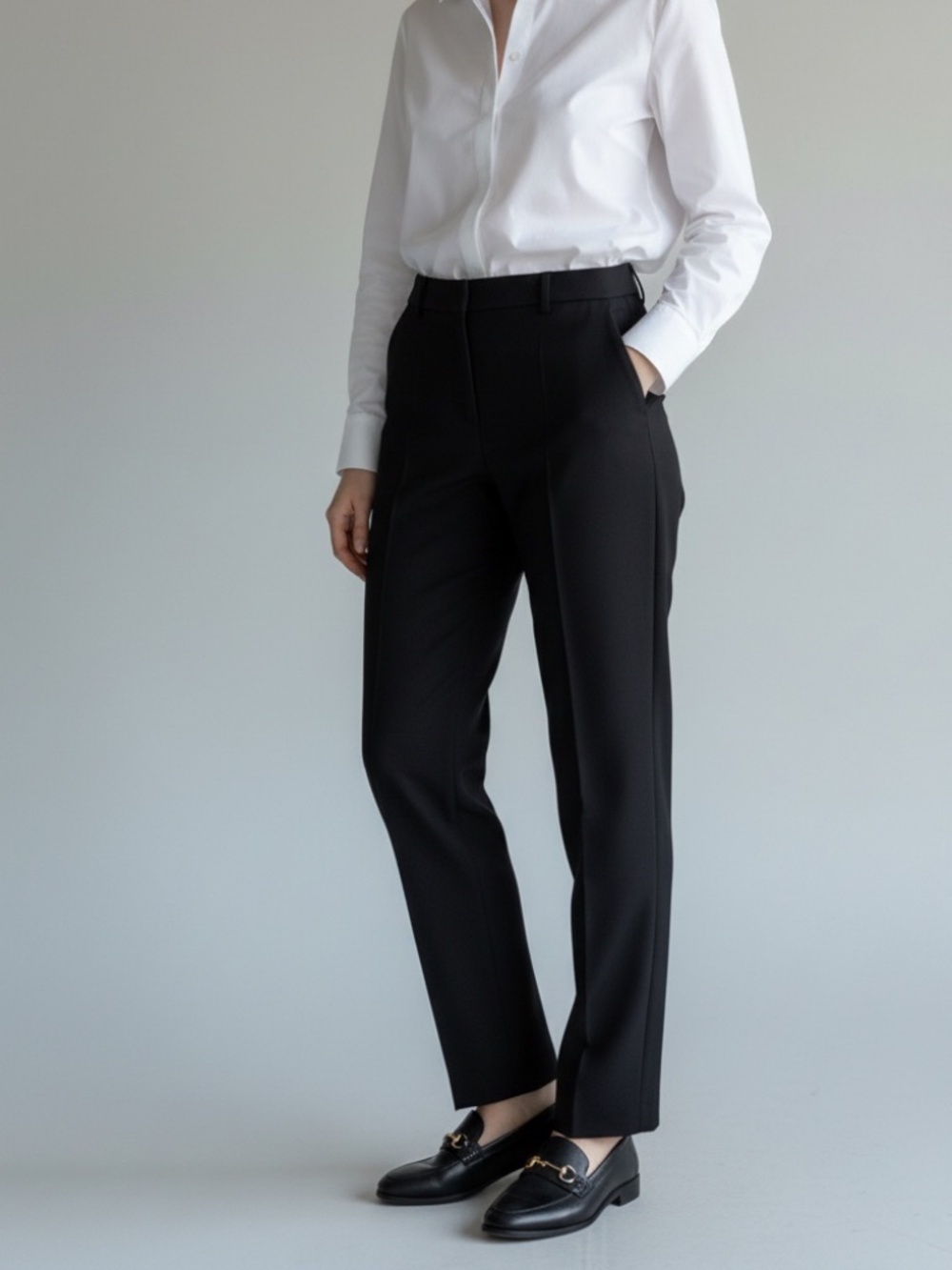 Saks Fifth Avenue Classic Black Straight Leg Dress Pants Trousers Slacks Size 8